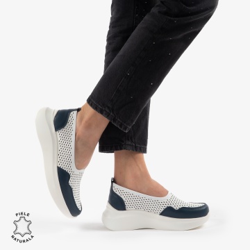 Balerini Dama Piele naturală CRL0103 ALB CU BEUMARIN - Img 3