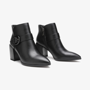 Botine dama din Piele Ecologica CRL0660 Negru - Img 2