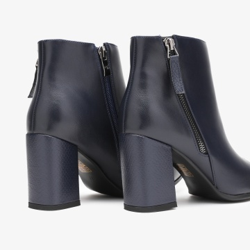 Botine dama din Piele Ecologica Elegante CRL0654 Bleumarin - Img 4
