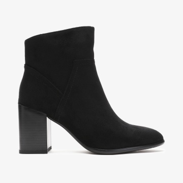 Botine dama din Piele Ecologica Intoarsa CRL0663 Negru