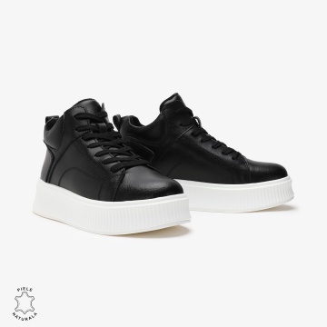 Ghete dama din Piele Naturala CRL0648 NEGRU - Img 2