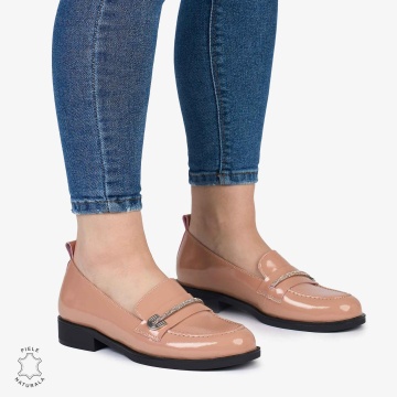 Mocasini dama din Piele Naturala LACUITA CRL0985 ROZ - Img 2