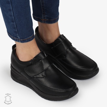 Pantofi Casual dama din Piele naturala CRL1332 NEGRU - Img 2