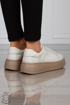 Pantofi Casual DAMA din PIELE Naturala CRL1517 BEJ - Img 3