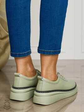 Pantofi CASUAL dama din piele naturala cu siret CONFORTABILE CRL1460 BARILLA - Img 3