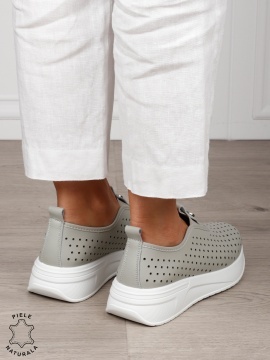 Pantofi Casual dama din Piele Naturala mici perforati CRL1542BARILLA - Img 3