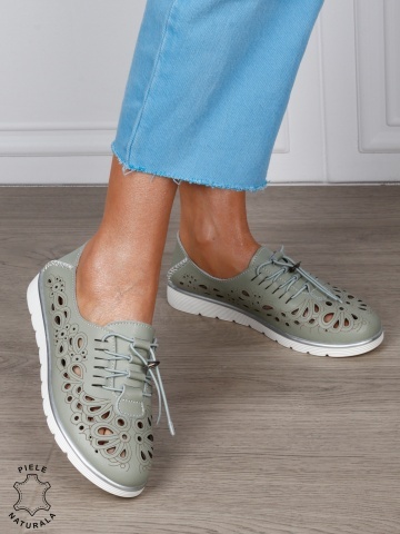 PANTOFI CASUAL dama din Piele naturala PERFORATA CU MODEL CRL1356 barilla