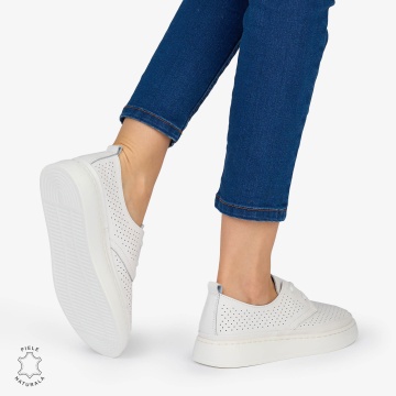 PANTOFI CASUAL Dama Piele Naturala CRL1052 Culoare: ALB - Img 3