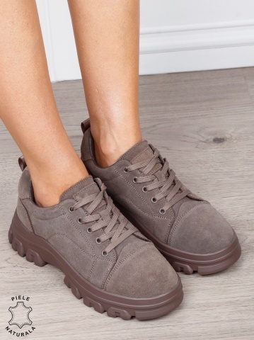 Pantofi casual dama Ppremium din piele naturală INTOARSA CRL1818 MARO - Img 2