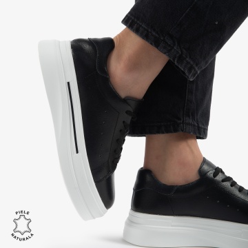 PANTOFI CASUAL DE DAMA DIN PIELE NATURALA CRL0769 NEGRU - Img 3