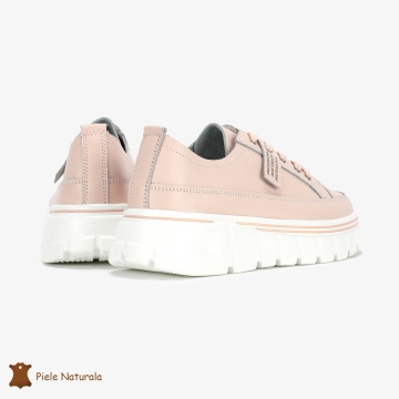 Pantofi Casual de dama din Piele naturala Interior confortabil CRL0488 ROZ - Img 3
