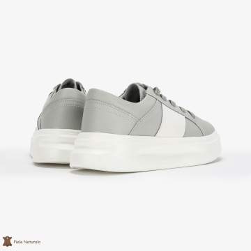 Pantofi Casual de dama din Piele naturala respirabili și ușori CRL0490 Gri - Img 3