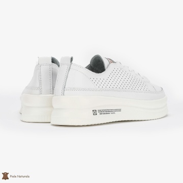 Pantofi Casual de dama din Piele naturala Șic Urban CRL0487 ALB - Img 3