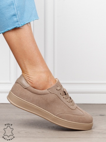 Pantofi casual din piele naturală întoarsă cu design clasic și talpă confortabilă CRL1808 VERDE