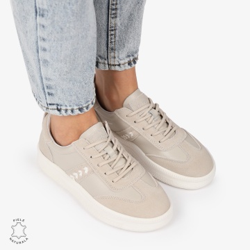 Pantofi CASUAL PIELE NATURALA CU INCHIDERE SIRET CRL1295 BEJ