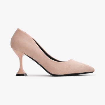 Pantofi Eleganți dama din Piele Ecologică Intoarsa CRL0559 Bej - Img 2