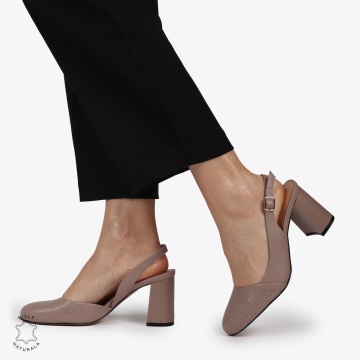 PANTOFI ELEGANTI DIN PIELE NATURALA CU VARF ROTUND CRL01388 MOV - Img 4