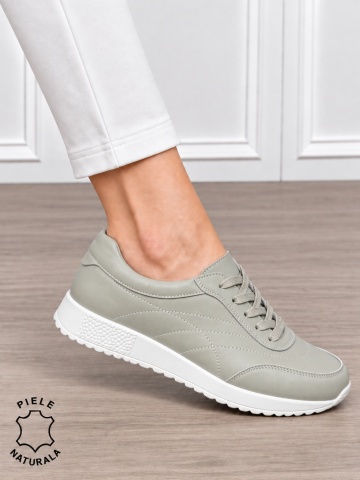 Pantofi sport damă din piele naturală cu cataramă decorativă în partea frontală CRL1895 BARILA - Img 2