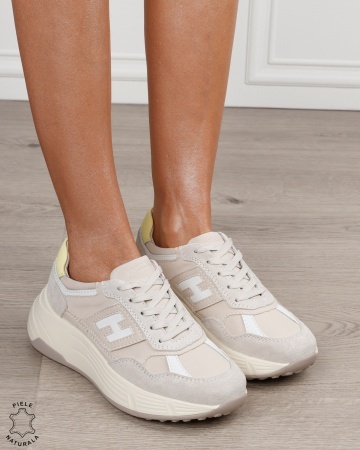 Pantofi sport damă din piele naturală în combinație de culori CRL1879 BEJ - Img 2