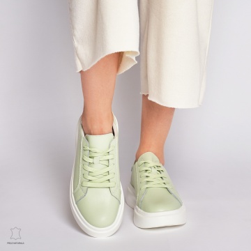 Pantofii casual de dama din piele naturală cu șiret comozi și versatili CRL1447 - Img 3