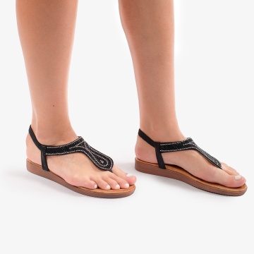 Sandale dama din Piele Ecologica CRL0147 NEGRU - Img 2