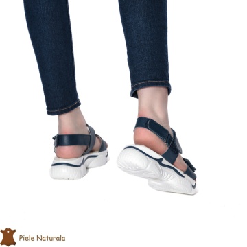 Sandale Dama din Piele naturală cu Platforma CRL0125 BLEUMARIN - Img 3
