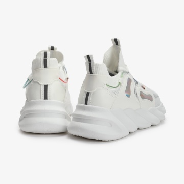 SNEAKERS Dama din Piele Ecologica si textil CRL0130 ALB - Img 3