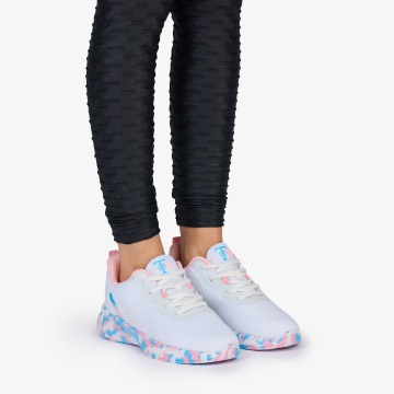 SNEAKERS din TEXTIL cu talpa multicolor CRL1039 CULOARE: ALB - Img 3