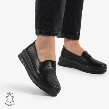BALERINI dama din Piele Naturala CRL0861 NEGRU - Img 2