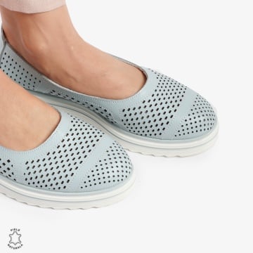 Balerini Dama Piele naturală CRL0105 ALBASTRU - Img 2