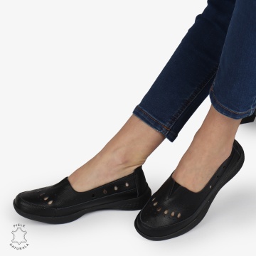 Balerini Dama Piele Naturala Slip-on CRL0074 NEGRU - Img 4