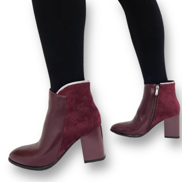 Botine DAMA din PIELE Ecologica cu FERMOAR CRL0925 CULOARE: Bordo - Img 5