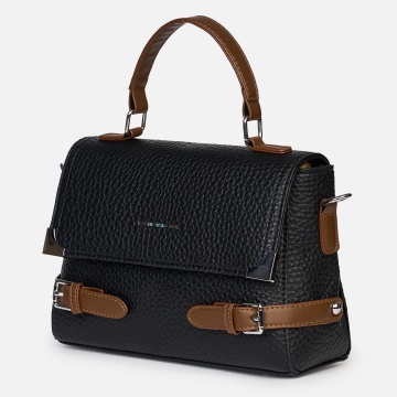 Geanta dama din piele ecologica cu clapetă și detalii metalice elegante CRL1490 - Img 2