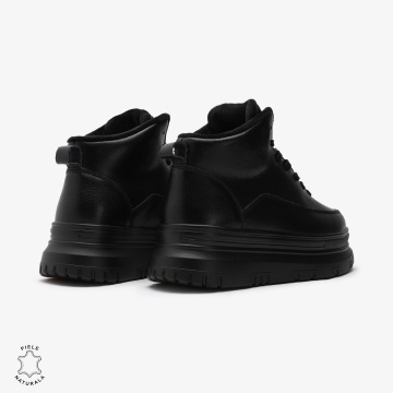 Ghete dama din Piele Naturala CRL0646 NEGRU - Img 3