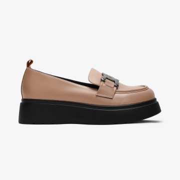 Mocasini dama din Piele Ecologica CRL0564 BEJ - Img 2