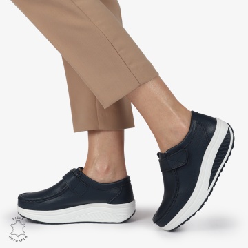 Mocasini dama din Piele Naturala CRL0063 BLEUMARIN - Img 2