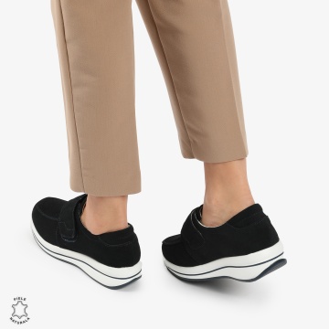 Mocasini dama din piele naturala INTOARSA cu talpa groasa CRL0004 NAVY - Img 4