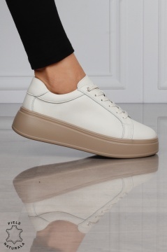 Pantofi Casual DAMA din PIELE Naturala CRL1517 BEJ - Img 2