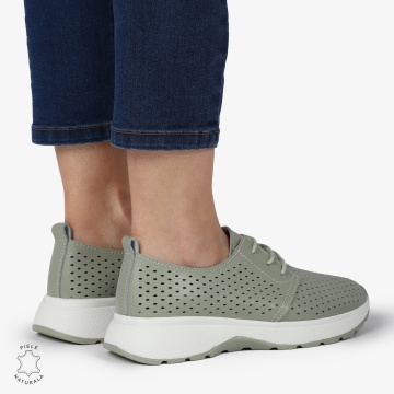 PANTOFI CASUAL dama din Piele naturala Perforata cu Siret CRL1354 BARILLA - Img 4