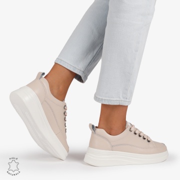 Pantofi casual dama piele naturala CRL0869 ROZ - Img 3