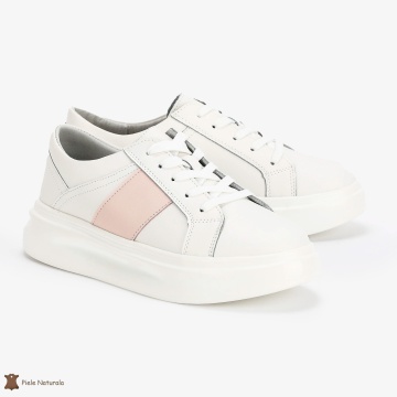 Pantofi Casual de dama din Piele naturala respirabili și ușori CRL0490 Roz - Img 3