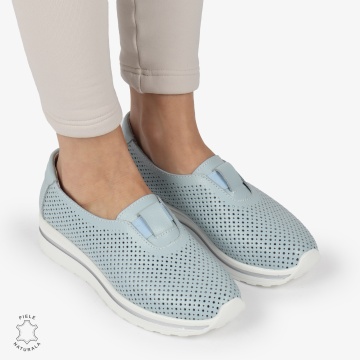 Pantofi Perforati Dama Piele naturală CRL0104 ALBASTRU - Img 2