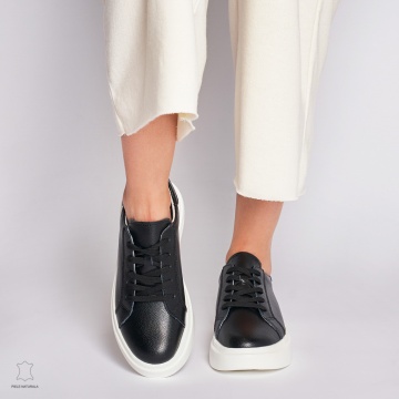Pantofii casual de dama din piele naturală cu șiret comozi și versatili CRL1447 - Img 3