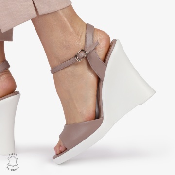 SANDALE CU PLATFORMA DIN PIELE NATURALA CRL1389 MOV - Img 4