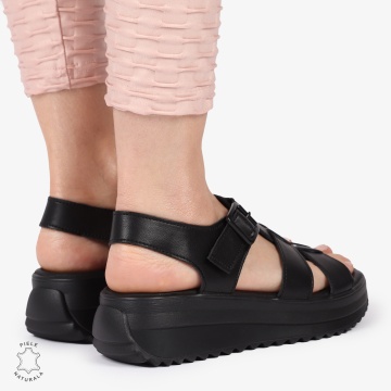 SAndale DAMA DIN PIELE NATURALA CU BARETE CRL1424 NEGRU - Img 4