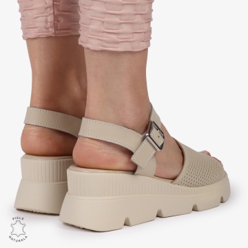 SAndale DAMA DIN PIELE NATURALA CU TALPA INALTA CRL1420 BEJ - Img 4