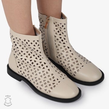 SANDALE dama din Piele Naturala ELEGANTE CU DESIGN UNIC CRL1369 BEJ - Img 2