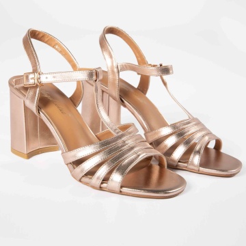 Sandale Elegante cu Toc din Piele Ecologica CRL0146 - Img 2