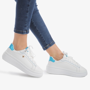 SNEAKERS DAMA din PIELE ECOLOGICA CRL0890 CULOARE:ALBASTRU - Img 2