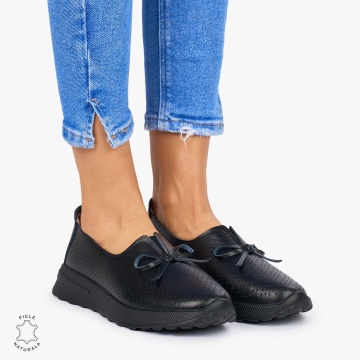 BALERINI dama din Piele Naturala CRL1060 CULOARE: NEGRU - Img 2